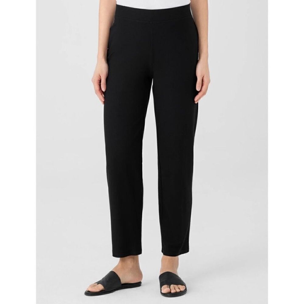Eileen fisher washable stretch crepe pants black